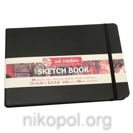 Скетчбук (блокнот для малювання) Talens Art Creation 80 листів 140г/м2 14,8х21см горизонтальний, чорний (Royal