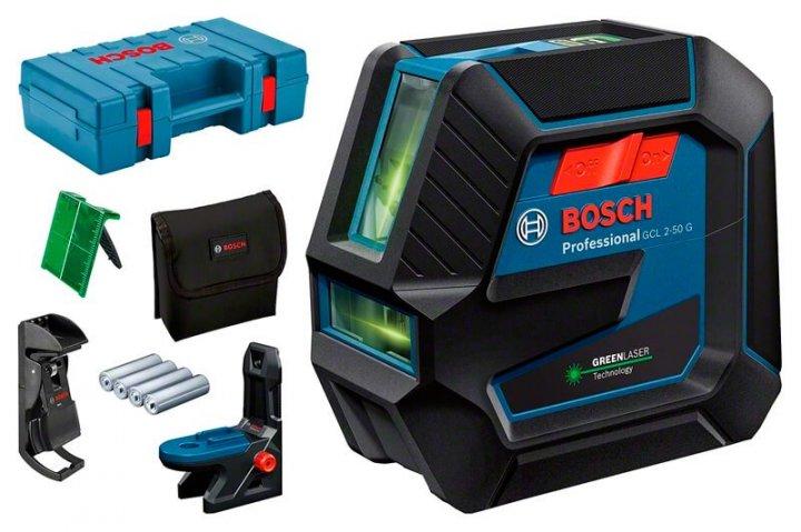 Лазерний нівелір Bosch Professional GCL 2-50 G у валізі + тримач RM 10 + затискач DK 10 (0601066M02)