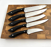 Кухонні ножі з колодкою з дуба Лисий хвіст чорний