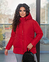 Женская куртка с капюшоном красного цвета, 5 цветов