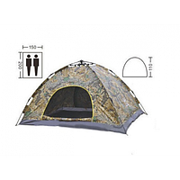 Палатка туристическая Автоматическая 4-х местная водонепроницаемая с сеткой Камуфляж LVR