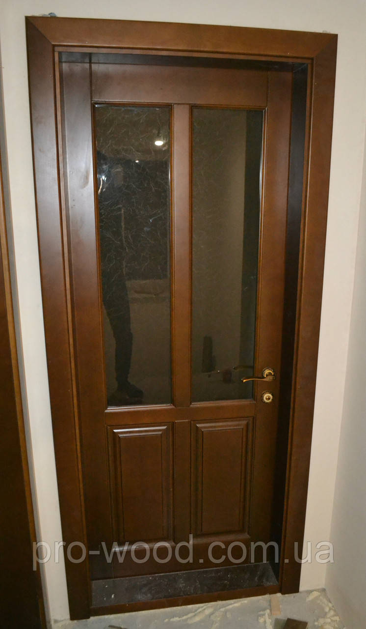 Двері з масиву сосни зі склом, фото 1