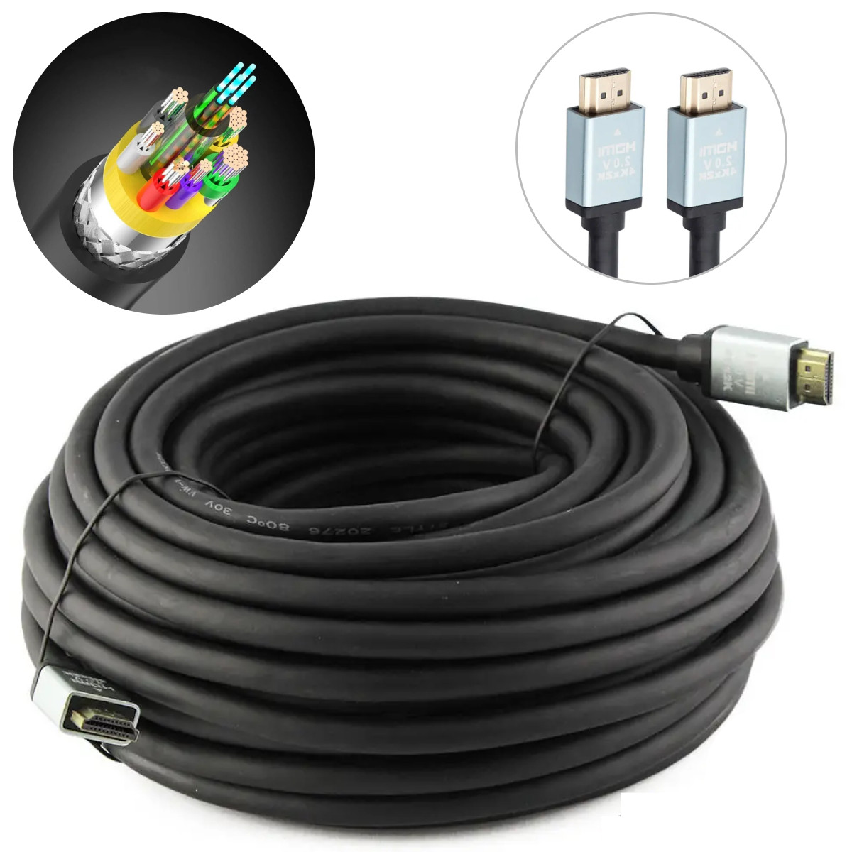 Купить Высокоскоростной интерфейсный кабель HDMI-HDMI, UltraHD 4K, 20M ...