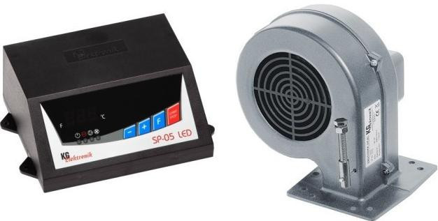 Блок управління KG ELEKTRONIK SP-05 LED+DP-02 вентилятор для твердопаливних котлів