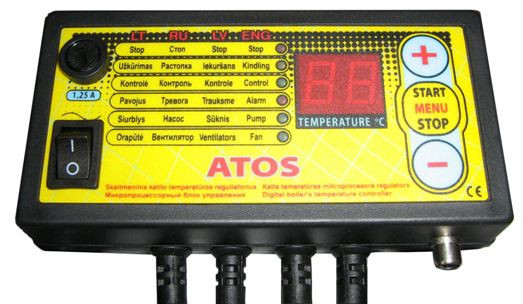 Блок управління "Kom-Ster" ATOS (посилений 400 Вт) для твердопаливного котла.