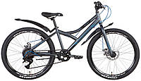 Велосипед підлітковий Discovery Flint DD (2022) 24"-13" Чорно-Синий