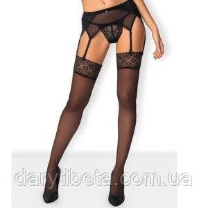 Панчохи Obsessive Shibu stockings black L/XL, Чорний, L/XL