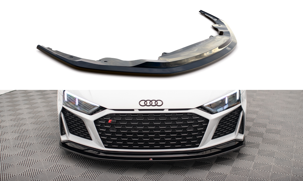Сплітер Audi R8 (2018+) тюнінг обвіс губа спідниця елерон (V2), фото 1