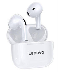 Оригінальні бездротові Bluetooth навушники Lenovo LP40, Bluetooth 5.0, до 20 годин автономності (White), фото 3