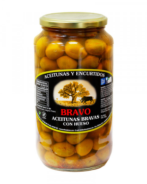 Оливки BRAVO мариновані з перцем та часником, 1кг