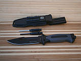 Ніж мисливський Columbia 4038А 27 см кресало точилка свисток компас, фото 10