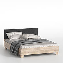 Двоспальне ліжко "Бріз" з м'якою спинкою + основа з ламелями Дуб Сонома 880х2040х1640 мм