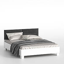Двоспальне ліжко "Бріз" з м'якою спинкою + основа з ламелями Біла 880х2040х1640 мм