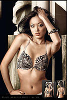 B970-LEOPARD - 32A Бюстгалтер Leopard Padded Underwire Bra, 70A, Леопард, 32A