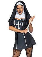 Костюм черниці Leg Avenue, S, Naughty Nun 2 предмети, чорний