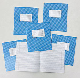 Зошит 12 листів косий без додаткової лінії Блакитне тло 12С1П809 Офсет Поліграфіст Україна