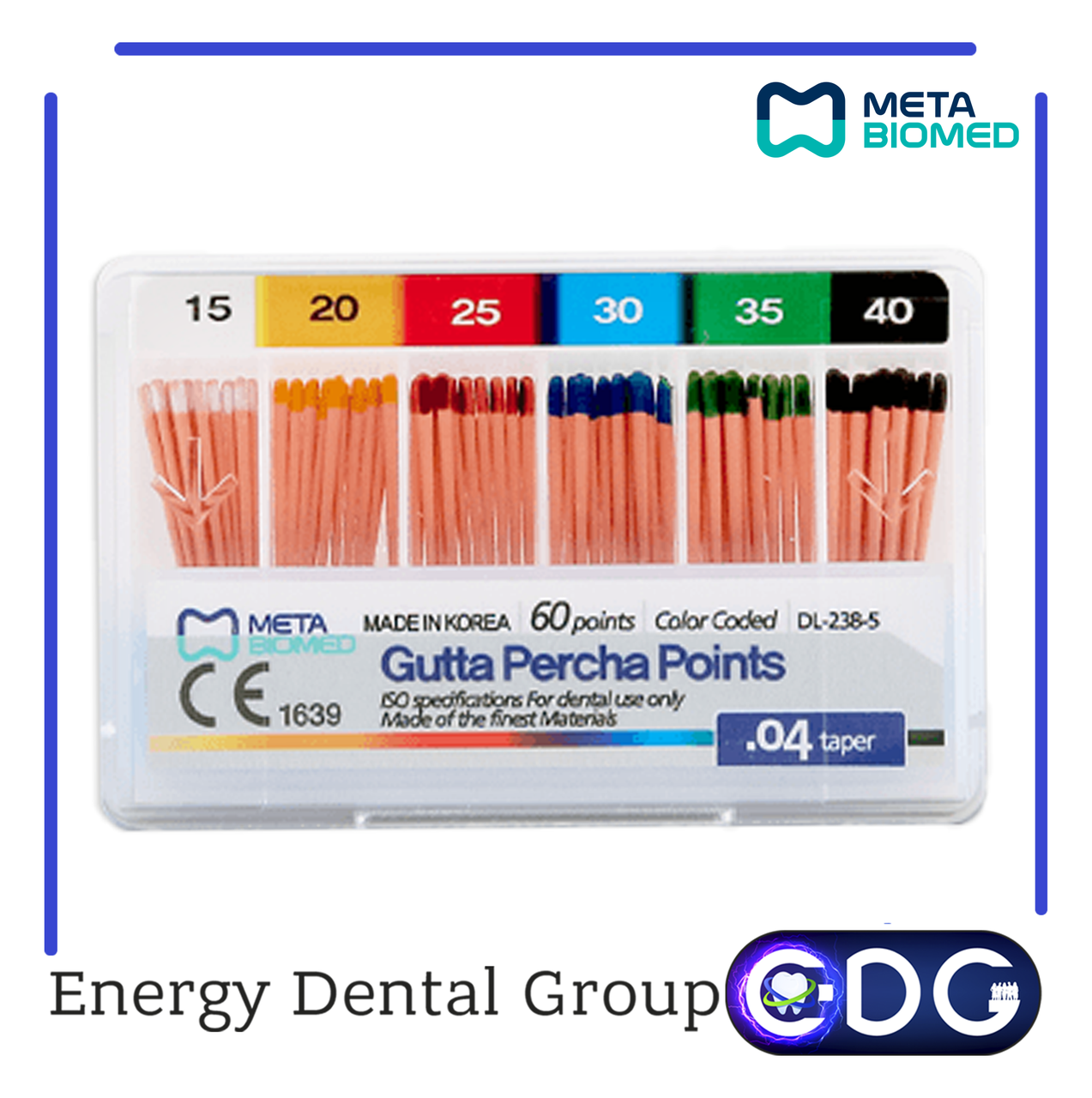 Гуттаперчевые штифты стоматологические Meta Biomed кон. 04 - фото 1 - id-p1676987658