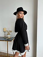 Класична чорна сукня з мереживом, фото 3