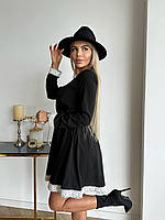 Класична чорна сукня з мереживом, фото 2