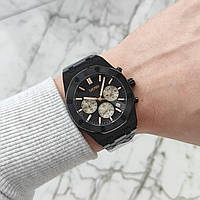 Мужские чёрные наручные часы Skmei. Стильный дизайн.