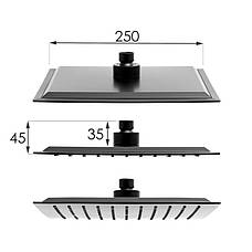 Душовий гарнітур Yoka CUBE 25 BLACK чорний з термостатом, фото 3