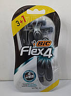 Набор станков для бритья мужских одноразовых BiC Flex 4 comfort (3+1)4 шт. (Бик Флекс 4 комфорт блистер 3 шт.)