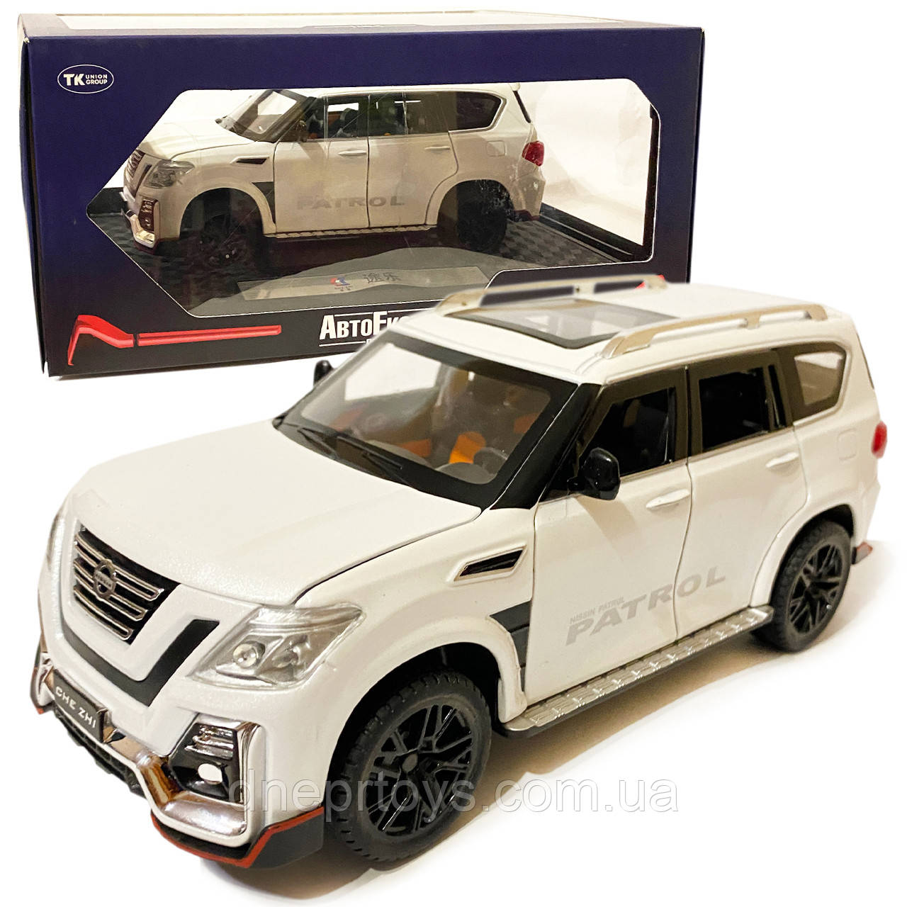 Іграшкова машинка металева Nissan Patrol (Ніссан) «АвтоЕксперт», біла, батар., світ, звук, відкр.двері, від 3 р., 21*9*9см., фото 1
