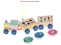 Розвиваюча іграшка дерев'яний поїзд Fun Game магнітна риболовля, сортер, каталка 3+ (57841), фото 2