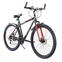 Велосипед гірський SPARK FIGHTER 19 зі сталевою рамою однопідвісний 18 швидкостей із дисковими гальмами 29 дюймів, фото 3