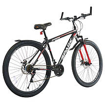 Велосипед гірський SPARK FIGHTER 19 зі сталевою рамою однопідвісний 18 швидкостей із дисковими гальмами 29 дюймів, фото 5