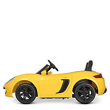Машина електрична дитяча Bambi Racer M 4055AL-6 Порше на акумуляторі USB електромобіль двомісний жовтий, фото 2