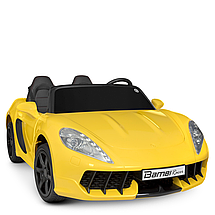 Машина електрична дитяча Bambi Racer M 4055AL-6 Порше на акумуляторі USB електромобіль двомісний жовтий, фото 3