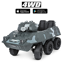Танк дитячий електричний Bambi Racer M 4862BR-11 MP3 USB на акумуляторі двомісний пульт ДУ сірий, фото 4