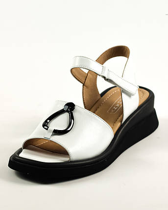 Босоніжки на танкетці Phany 612159 38 Білі шкіра 36, фото 1