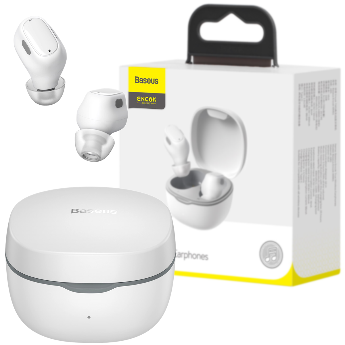 Бездротові Bluetooth-навушники Baseus Encok WM01 TWS з Bluetooth 5.0 White (NGTW240002)