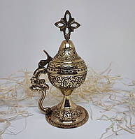 Кадильниця 14см з хрестом з металу (Греція)
