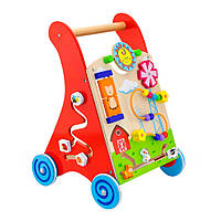 Детские ходунки-каталка Viga Toys 50950 с бизибордом, Toyman