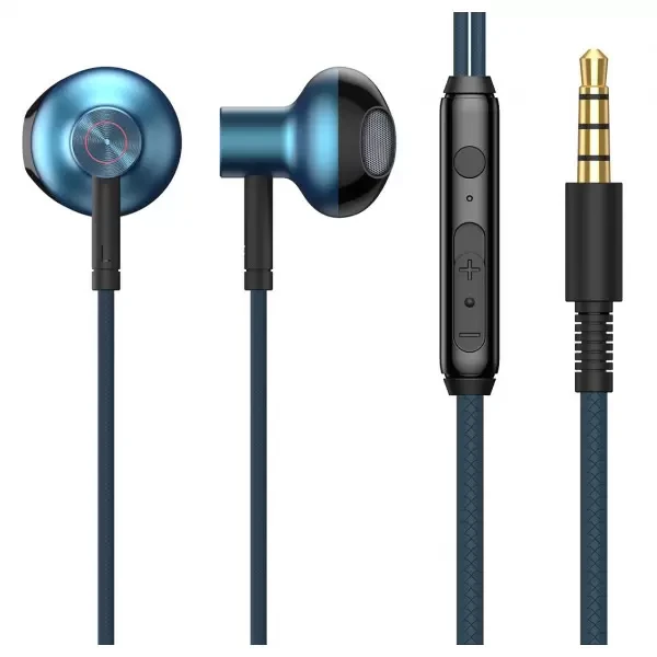 Дротові навушники з мікрофоном Baseus Encok 3.5 mm Wired Earphone H19 Blue (NGH19-03)