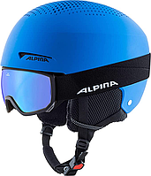 Гірськолижний шолом ALPINA Unisex-Youth ZUPO SET (+SCARABEO JR), Blue matt, 51-55