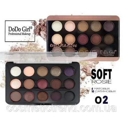 Палітра 15 тіней для повік DoDo Girl Eyeshadow Soft Rosie D3085/02, фото 2