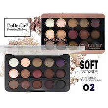 Палітра 15 тіней для повік DoDo Girl Eyeshadow Soft Rosie D3085/02 — розпродажу