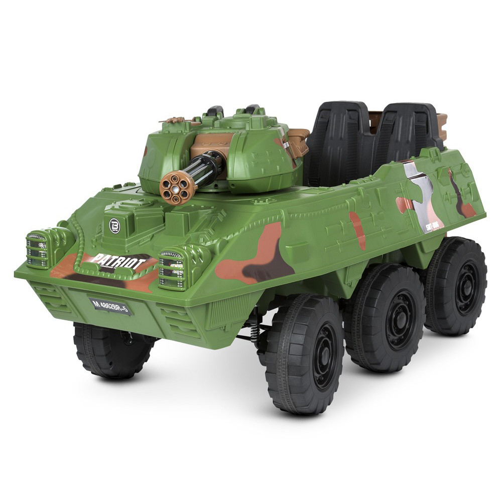 Танк дитячий електричний Bambi Racer M 4862BR-5 MP3 USB на акумуляторі двомісний пульт ДУ зелений