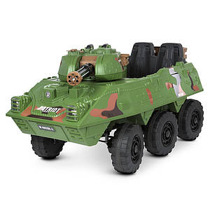 Танк дитячий електричний Bambi Racer M 4862BR-5 MP3 USB на акумуляторі двомісний пульт ДУ зелений