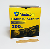 Медицинский пластырь Medicom тканевая основа 300 шт/пачка размер 19*72 мм