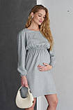 Сіра бавовняна сукня для вагітних і годуючих мам із секретом для годування, 5497763-С, фото 4