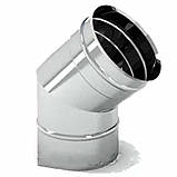 Відведення для димоходу моно 45° одноконтурний Ø 110 мм, Стінка-0.8 мм з нержавіючої сталі AISI-201 для каміна, фото 3