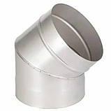Коліно для димоходу моно 45° з ревізією Ø 180 мм, Стінка-0.5 мм з нержавіючої сталі AISI-201 для промисловості, фото 8