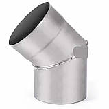 Відведення для димоходу моно 45° одноконтурний Ø 110 мм, Стінка-0.8 мм з нержавіючої сталі AISI-201 для каміна, фото 9