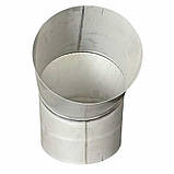 Коліно для димоходу моно 45° з ревізією Ø 180 мм, Стінка-0.5 мм з нержавіючої сталі AISI-201 для промисловості, фото 6