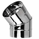 Відведення для димоходу моно 45° одноконтурний Ø 110 мм, Стінка-0.8 мм з нержавіючої сталі AISI-201 для каміна, фото 10